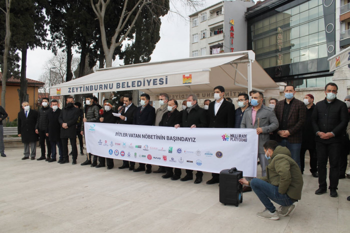 Zeytinburnu’nda STK’lar amirallerin bildirisine tepki gösterdi