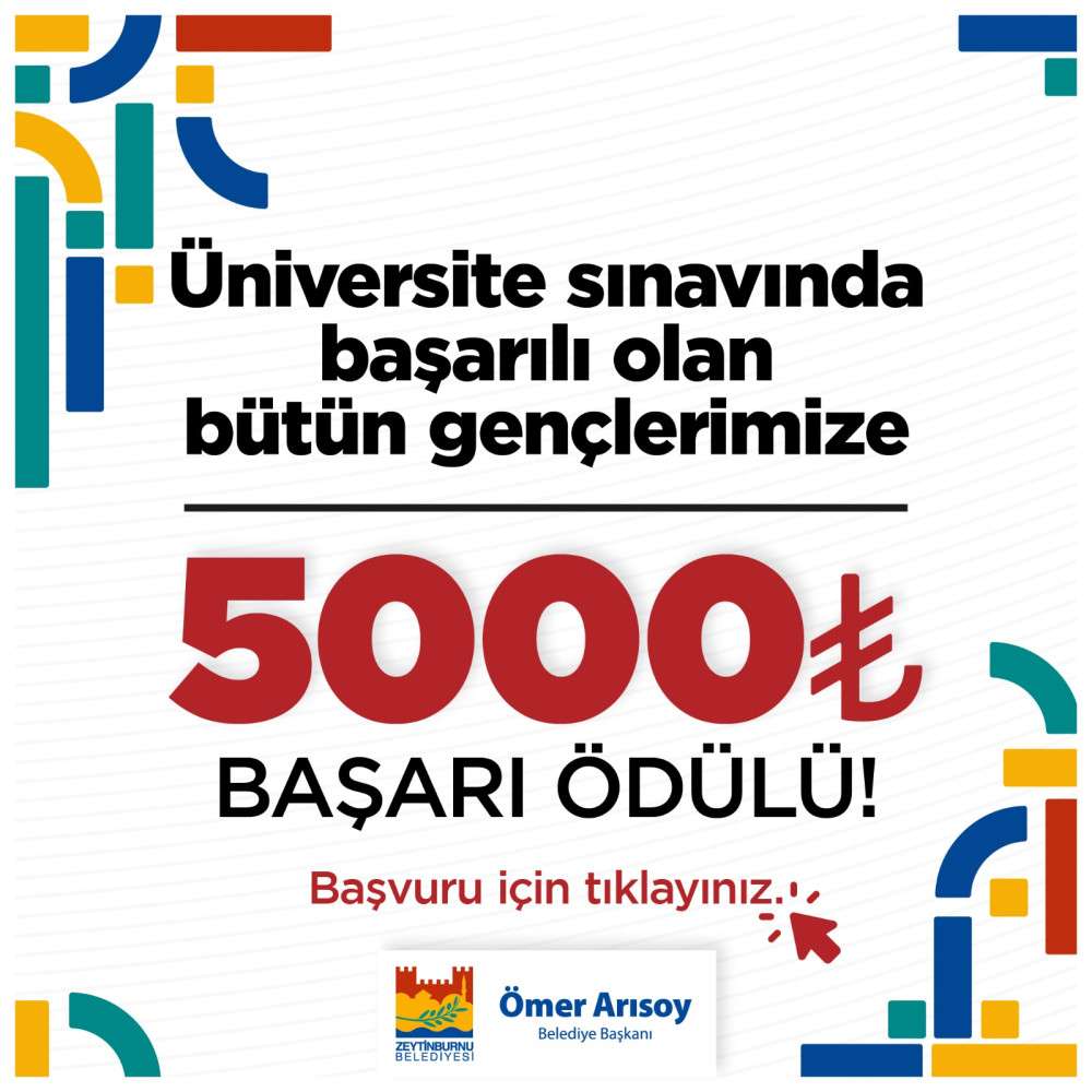 Üniversite Sınavında Başarılı Olan Gençlere 5 Bin TL Başarı Ödülü